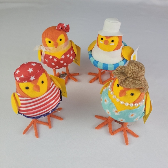 Target 2022 Sun Squad Summer Featherly Friend Birds Set 4 Pool July Swimsuit Hat - Picture 1 of 12